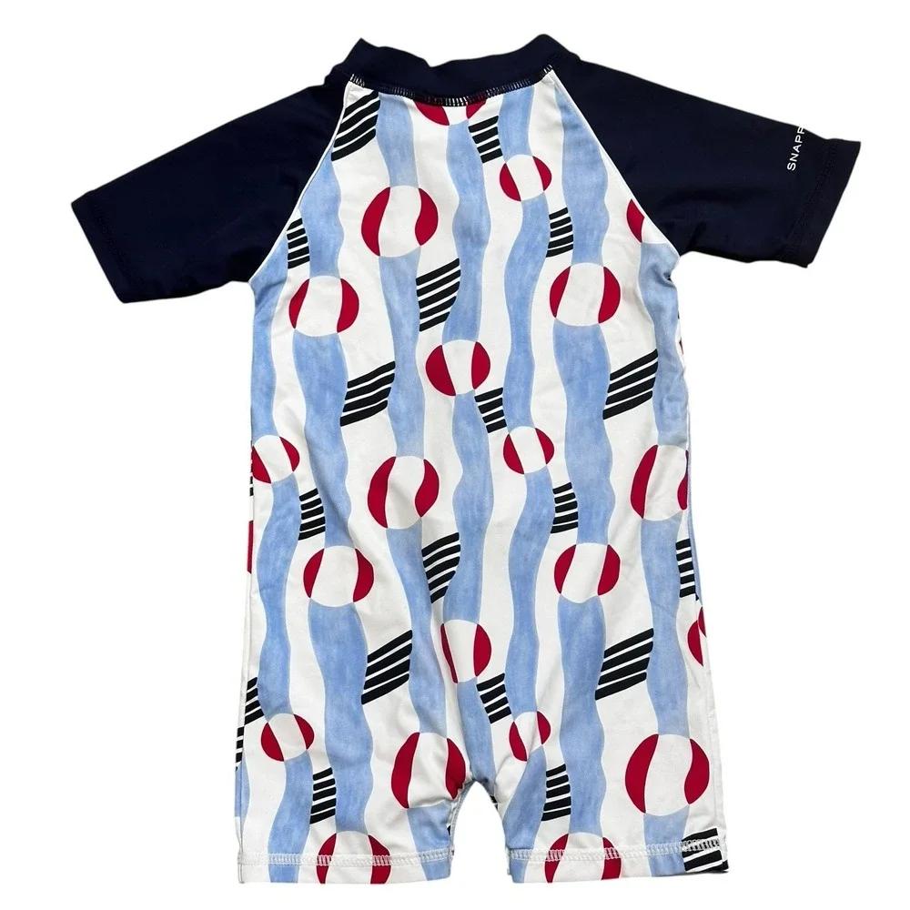 Snapper Rock One-Piece Swimsuit Infant 6-12 Months Beach Ball Print Zipper Snap